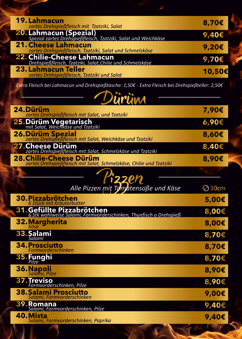 Dürüm / Pizza